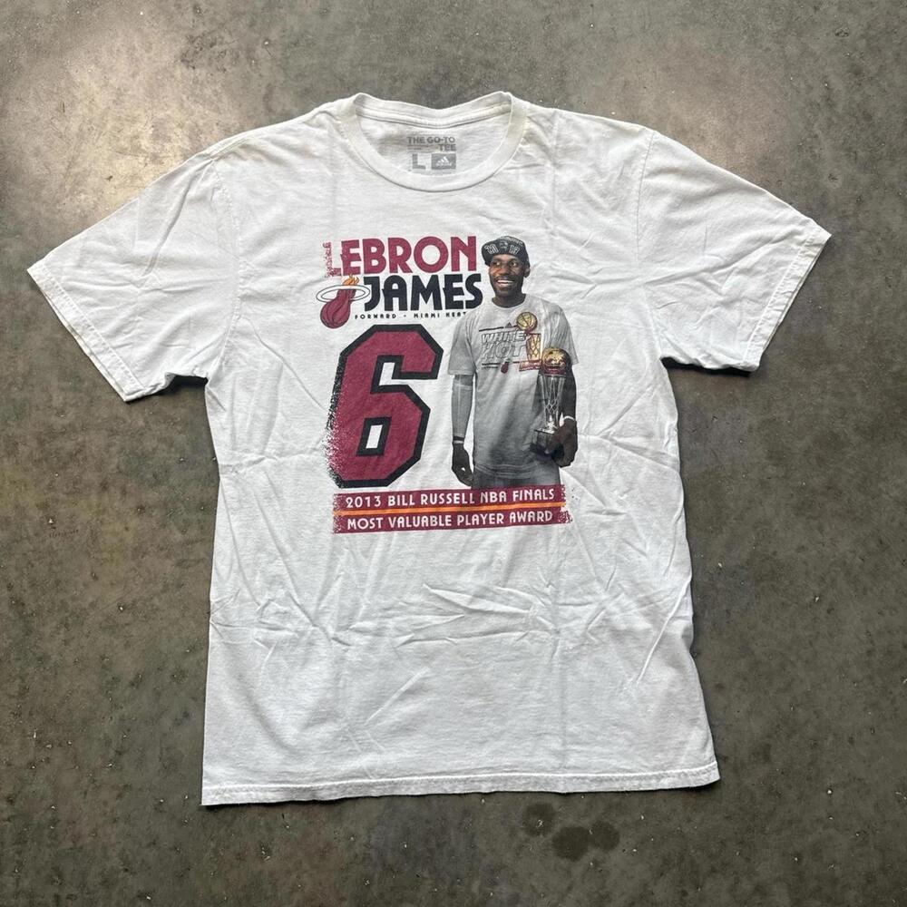 Miami Heat Lebron James 2013 Finals White T Shirt